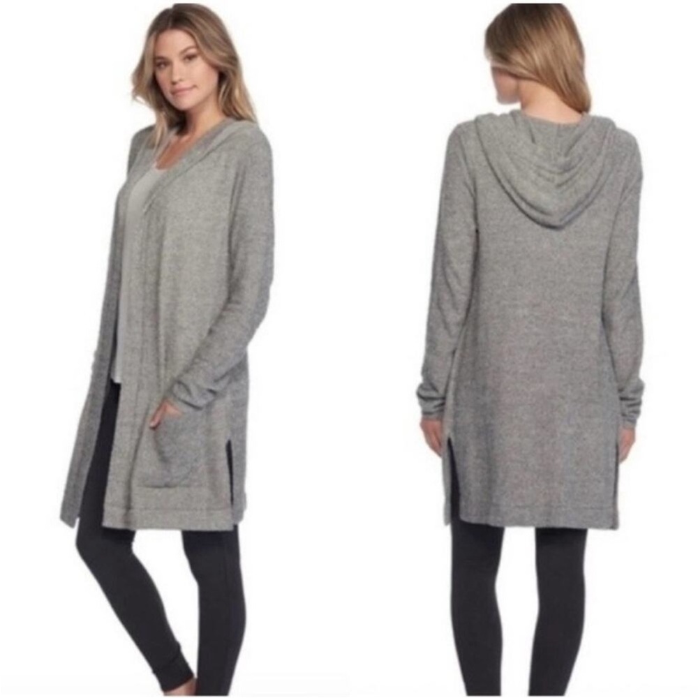 Barefoot Dreams Heathered Gray Hooded Jacket